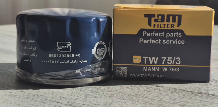 فیلتر روغن ال ۹۰ ،مگان،لوگان،ساندرو ،سیمبل،داستر ،استپ وی TW75/۳ برند تام
